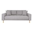 Lido Sofa - 2.5 Seater - Light Grey - Fabric