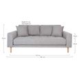 Lido Sofa - 2.5 Seater - Light Grey - Fabric