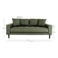 Lido Sofa - 2.5 Seater - Olive Green - Fabric