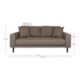Lido Sofa - 2.5 Seater - Brown - Fabric