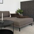 Lido Lounge Sofa - Brown - Fabric - Black Legs - RHF