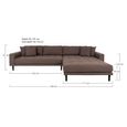Lido Lounge Sofa - Brown - Fabric - Black Legs - RHF