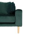 Lido Lounge Sofa - Dark Green - Fabric - Natural Legs - LHF