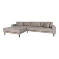 Lido Lounge Sofa - Stone - Fabric - Black Legs - LHF