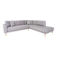 Lido Corner Sofa - Open End - Light Grey - Fabric - Natural Legs - RHF