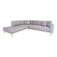 Lido Corner Sofa - Open End - Light Grey - Fabric - Natural Legs - LHF