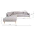 Lido Corner Sofa - Open End - Light Grey - Fabric - Natural Legs - LHF