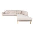Lido Corner Sofa - Open End - Sand - Fabric - Natural Legs - RHF