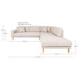 Lido Corner Sofa - Open End - Sand - Fabric - Natural Legs - RHF