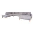 Lido U-Sofa - Open End - Grey - Fabric - Natural Legs - RHF