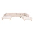 Lido U-Sofa - Open End - Sand - Fabric - Natural Legs - LHF