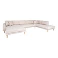 Lido U-Sofa - Open End - Sand - Fabric - Natural Legs - LHF