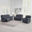 Wentworth 3 Seater Recliner Sofa - Grey Fabric