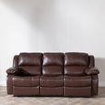 London Electric Recliner Sofa - 3 Seater - Brown Leather