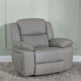 Bentley Light Grey Leather Recliner Armchair