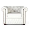 Caserta Armchair - White Leather Chester