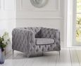 Clearance - Alicia Grey Plush Fabric Armchair - FS375