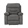 Gabrielle Manual Recliner Armchair - Charcoal Leather