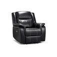 Galaxy Electric Recliner Armchair - Black Faux Leather