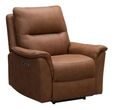 Kansas Power Recliner Chair - Tan Brown Faux Leather