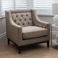 Theodore Armchair - Dark Taupe - Buttoned