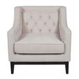 Theodore Armchair - Ivory Fabric - Buttoned