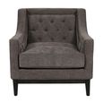 Theodore Armchair - Warm Grey Fabric - Buttoned