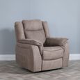 Seville Brown Fabric Recliner Armchair