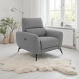 Sorrento Electric Recliner Armchair - Grey Fabric
