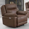 Torino Manual Recliner Armchair - Chestnut Faux Leather