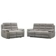 Westbury Power Recliner Sofa Set - Grey Fabric - 3+2 Seater