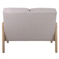Ida 2 Seater Sofa - Cream Fabric and Rattan
