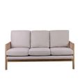 Ida 3 Seater Sofa - Cream Fabric and Rattan