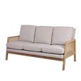 Ida 3 Seater Sofa - Cream Fabric and Rattan