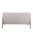 Ida 3 Seater Sofa - Cream Fabric and Rattan