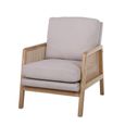 Ida Armchair - Cream Fabric and Rattan