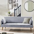 Andi Grey Fabric Sofa Bed - 2 Seater - Click Clack