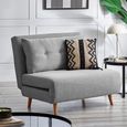 Rowan Grey Fabric Chair Bed - Click Clack