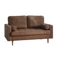 Henley Brown Faux Leather Sofa - 2 Seater