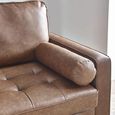 Henley Brown Faux Leather Sofa - 2 Seater