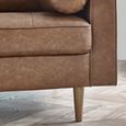 Henley Brown Faux Leather Sofa - 2 Seater