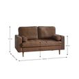 Henley Brown Faux Leather Sofa - 2 Seater