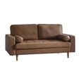 Henley Brown Faux Leather Sofa - 3 Seater