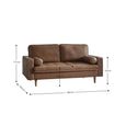 Henley Brown Faux Leather Sofa - 3 Seater