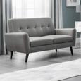 Monza Sofa - 2 Seater - Grey Linen Fabric