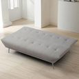 Ashley Grey Fabric Click Clack Sofa Bed - 2 Seater