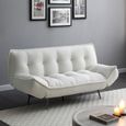 Regis Cream Fabric Click Clack Sofa Bed - 3 Seater