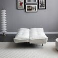 Regis Cream Fabric Click Clack Sofa Bed - 3 Seater