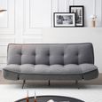 Regis Grey Fabric Click Clack Sofa Bed - 3 Seater