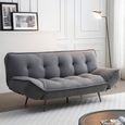 Regis Grey Fabric Click Clack Sofa Bed - 3 Seater
